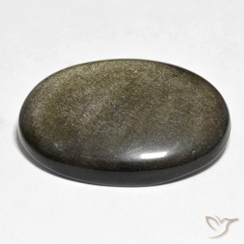 Ossidiana Nero con riflessi dorati naturale da 25.40 ct, Ovale, Opaco