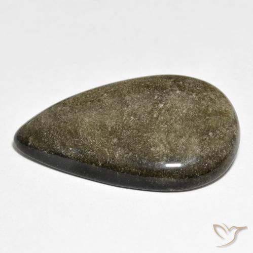 Ossidiana Marrone scuro naturale da 25.86 ct, Forma a pera, Opaco