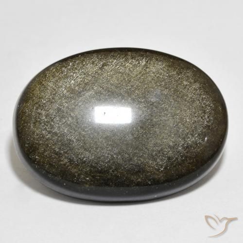 Ossidiana Nero con riflessi dorati naturale da 22.54 ct, Ovale, Opaco