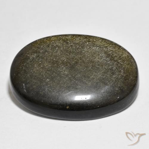 Ossidiana Nero con riflessi dorati naturale da 22.54 ct, Ovale, Opaco