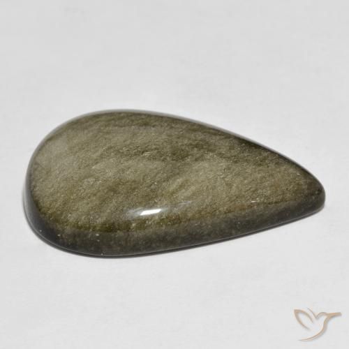Ossidiana Nero con riflessi dorati naturale da 29.01 ct, Forma a pera, Opaco