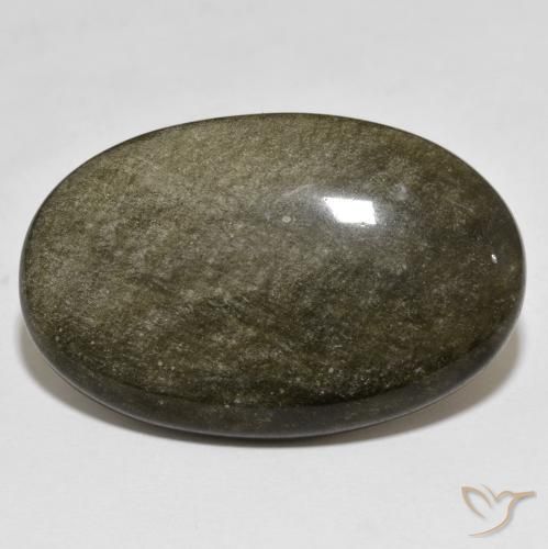 Ossidiana Nero con riflessi dorati naturale da 30.28 ct, Ovale, Opaco