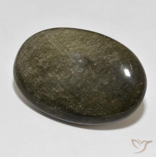 Ossidiana Nero con riflessi dorati naturale da 30.28 ct, Ovale, Opaco