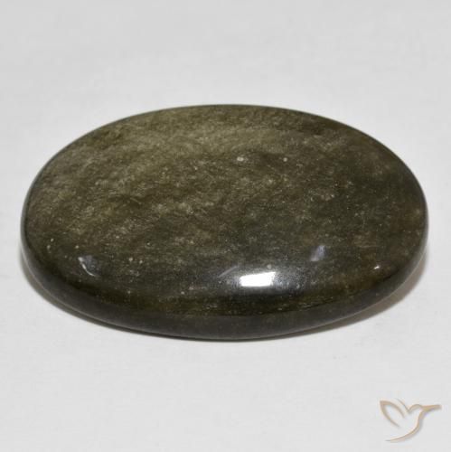 Ossidiana Nero con riflessi dorati naturale da 30.28 ct, Ovale, Opaco