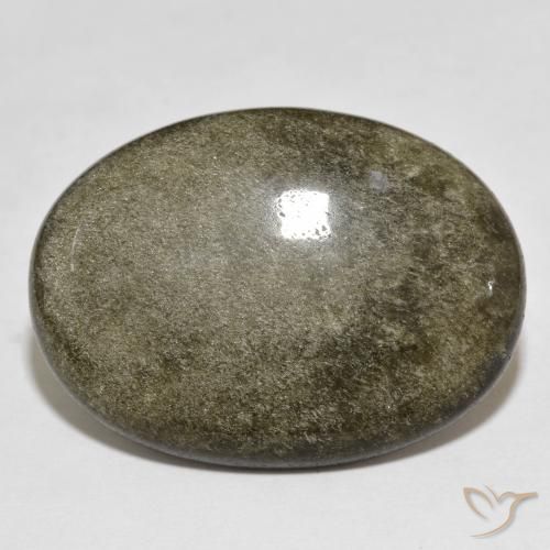 Ossidiana Nero con riflessi dorati naturale da 21.74 ct, Ovale, Opaco
