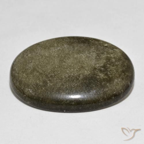 Ossidiana Nero con riflessi dorati naturale da 21.74 ct, Ovale, Opaco