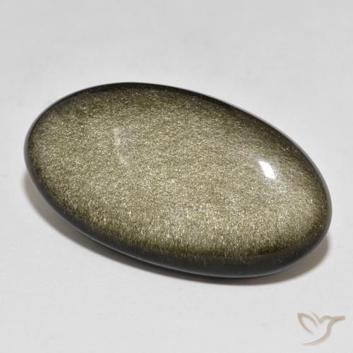 Ossidiana Nero con riflessi dorati naturale da 33.15 ct, Ovale, Opaco