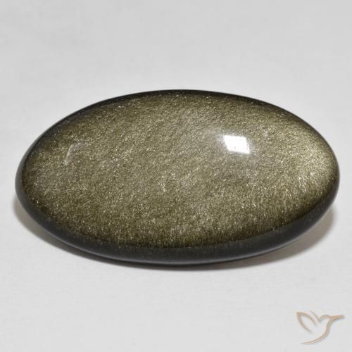 Ossidiana Nero con riflessi dorati naturale da 33.15 ct, Ovale, Opaco