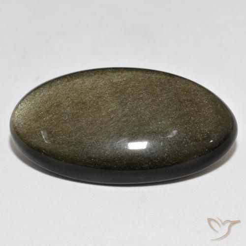 Ossidiana Nero con riflessi dorati naturale da 33.15 ct, Ovale, Opaco