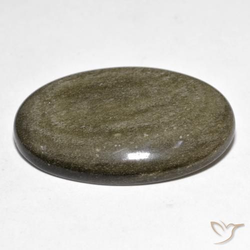 Ossidiana Nero con riflessi dorati naturale da 27.63 ct, Ovale, Opaco
