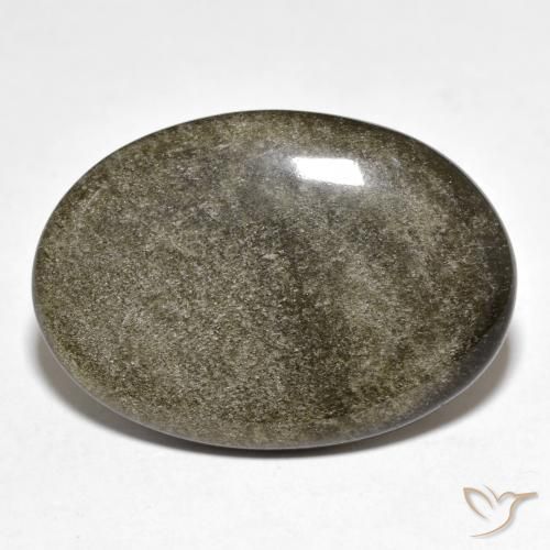 20.01ct Naturale Nero con riflessi dorati Ossidiana, Ovale, Opaco