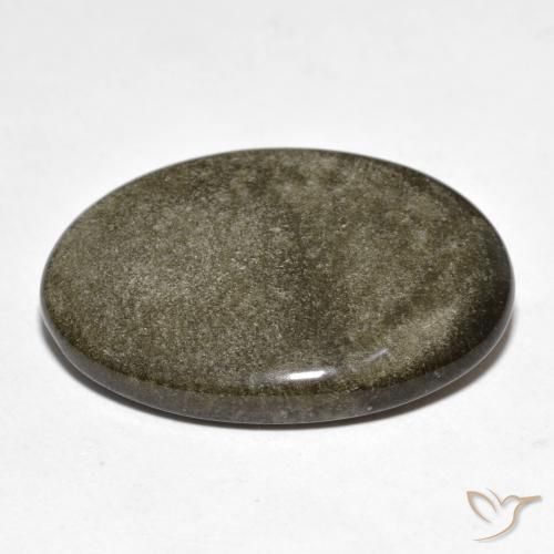 Ossidiana Nero con riflessi dorati naturale da 20.01 ct, Ovale, Opaco