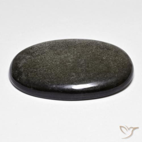 Ossidiana naturale grigio da 26,36 ct, taglio ovale, opaco