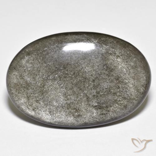 Ossidiana Grigio medio naturale da 24.72 ct, Ovale, Opaco