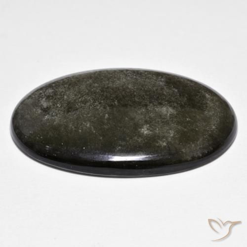 Ossidiana Grigio medio naturale da 24.72 ct, Ovale, Opaco