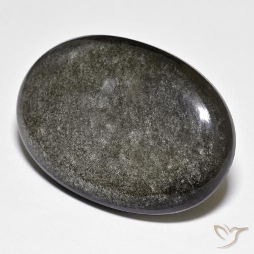 Ossidiana Nero grigiastro naturale da 41.78 ct, Ovale, Opaco