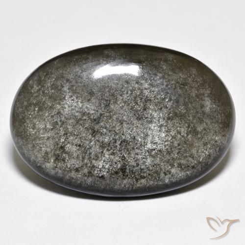 Ossidiana Grigio medio-scuro naturale da 27.47 ct, Ovale, Opaco