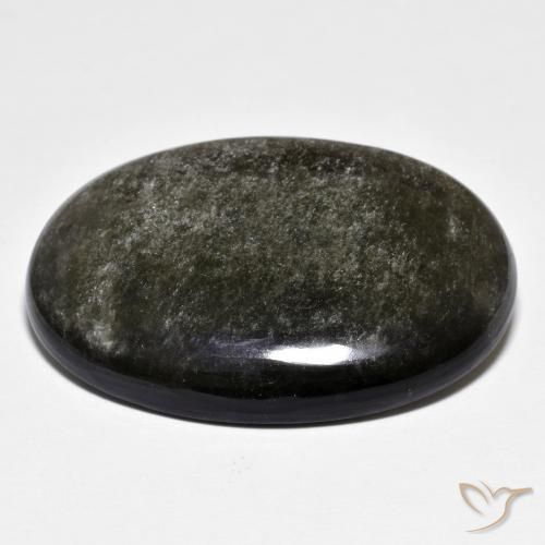 Ossidiana Grigio medio-scuro naturale da 27.47 ct, Ovale, Opaco