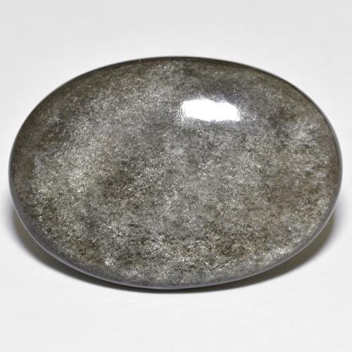 Ossidiana Grigio scuro naturale da 24.89 ct, Taglio ovale, Opaco