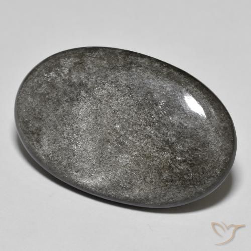 Ossidiana Grigio chiaro naturale da 23.91 ct, Taglio ovale, Opaco
