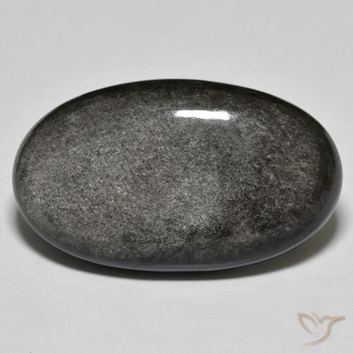 26.61ct Naturale Grigio chiaro Ossidiana, Ovale, Opaco