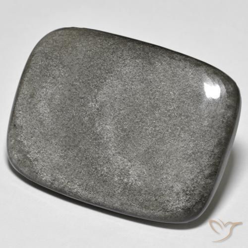 32.84ct Naturale Grigio chiaro Ossidiana, Cuscino, Opaco