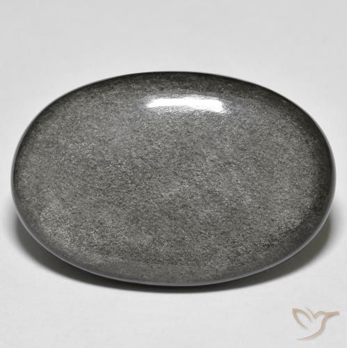 31.50ct Naturale Grigio chiaro Ossidiana, Ovale, Opaco