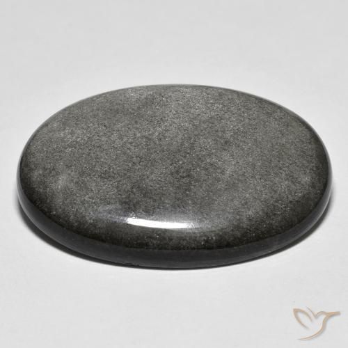 Ossidiana Grigio chiaro naturale da 31.50 ct, Ovale, Opaco
