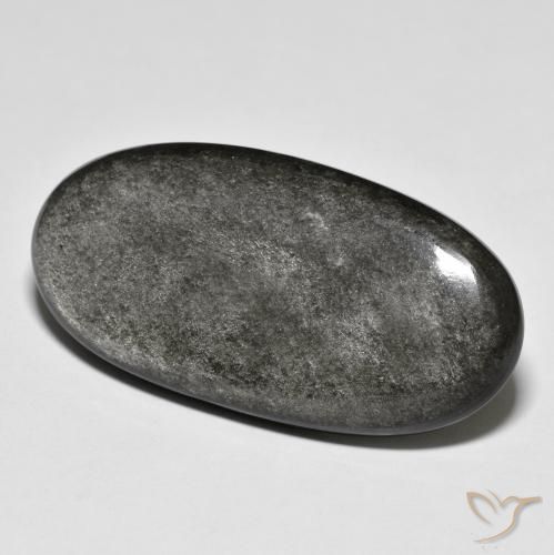 33.09ct Naturale Grigio chiaro Ossidiana, Ovale, Opaco