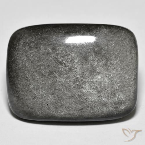 33.22ct Naturale Grigio chiaro Ossidiana, Cuscino, Opaco