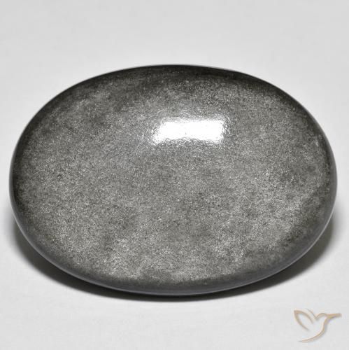 30.48ct Naturale Grigio chiaro Ossidiana, Ovale, Opaco