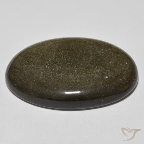 Ossidiana Nero con riflessi dorati naturale da 32.66 ct, Ovale, Opaco