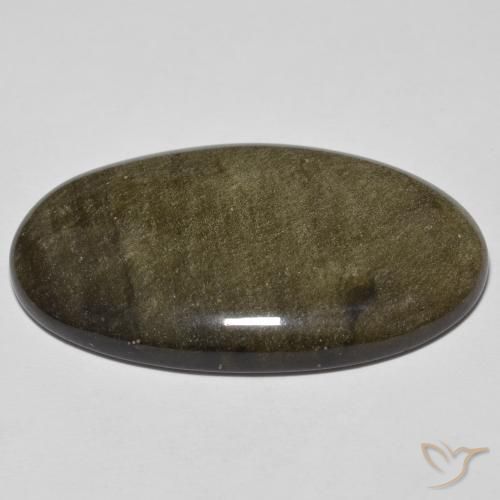 Ossidiana Nero con riflessi dorati naturale da 33.09 ct, Ovale, Opaco