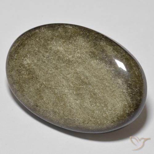 Ossidiana Nero con riflessi dorati naturale da 36.78 ct, Ovale, Opaco
