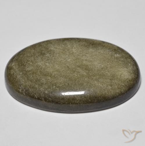 Ossidiana Nero con riflessi dorati naturale da 36.78 ct, Ovale, Opaco