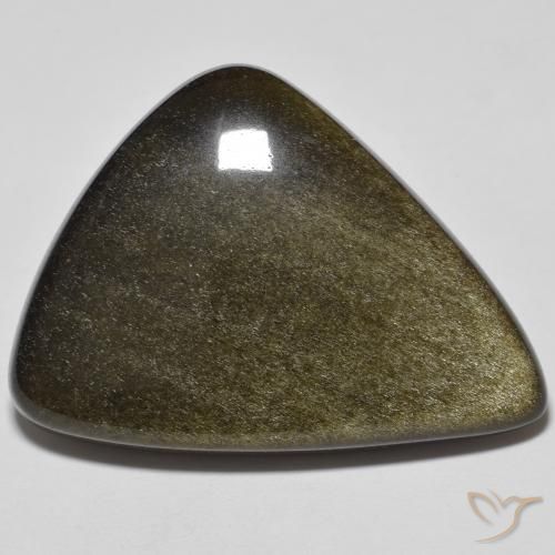Ossidiana Nero con riflessi dorati naturale da 24.46 ct, Taglio a fantasia, Opaco