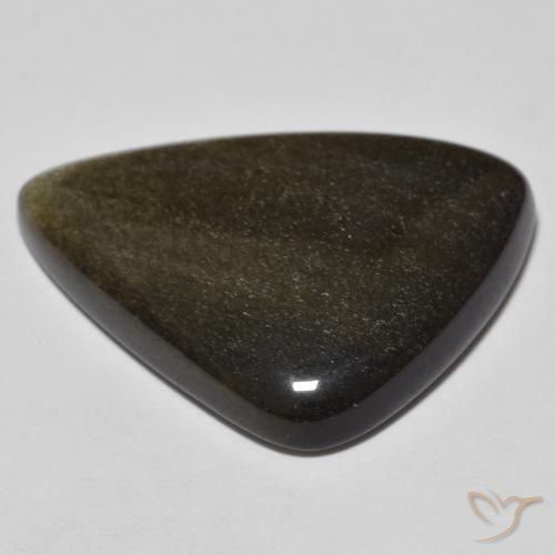 Ossidiana Nero con riflessi dorati naturale da 24.46 ct, Taglio a fantasia, Opaco