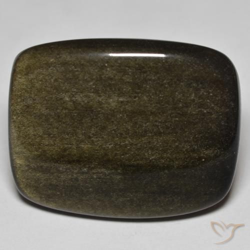 Ossidiana Nero con riflessi dorati naturale da 35.04 ct, Cuscino, Opaco