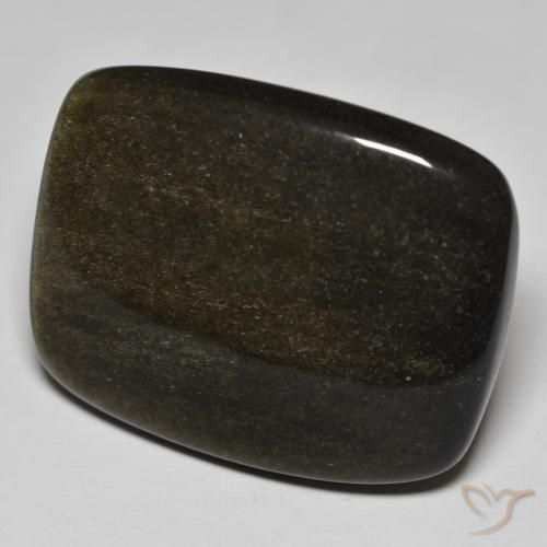 Ossidiana Nero con riflessi dorati naturale da 35.04 ct, Cuscino, Opaco