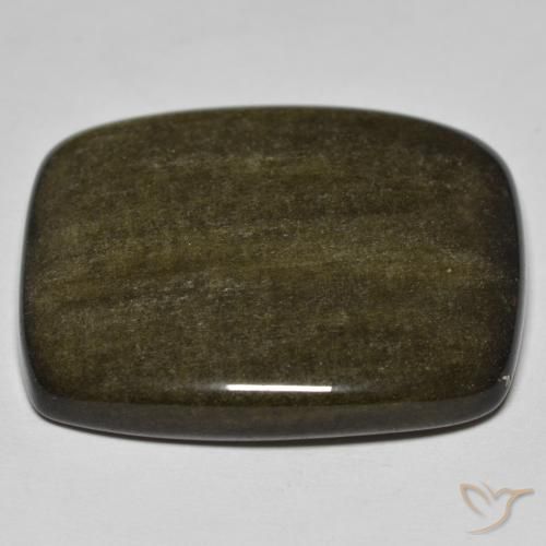 Ossidiana Nero con riflessi dorati naturale da 35.04 ct, Cuscino, Opaco