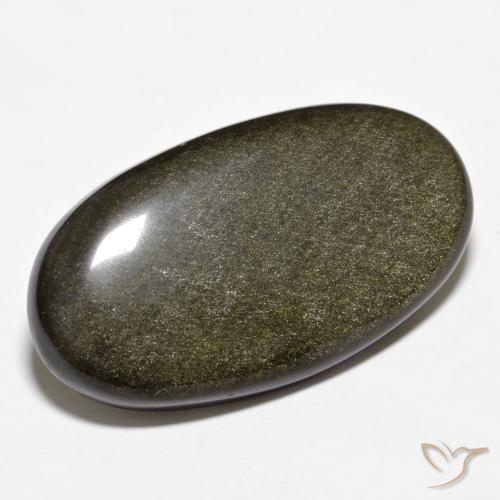 Ossidiana Nero con riflessi dorati naturale da 18.78 ct, Ovale, Opaco
