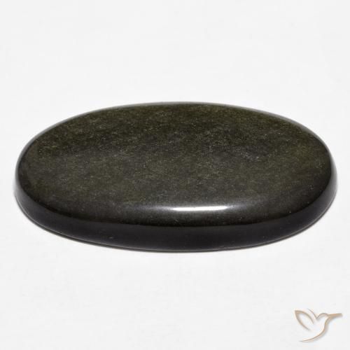 Ossidiana Nero con riflessi dorati naturale da 18.78 ct, Ovale, Opaco