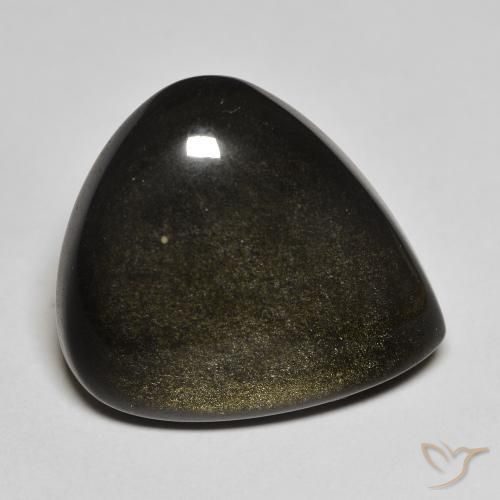 20.17ct Naturale Nero con riflessi dorati Ossidiana, Forma a pera, Opaco