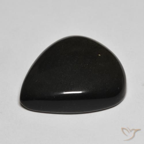 Ossidiana Nero con riflessi dorati naturale da 20.17 ct, Forma a pera, Opaco