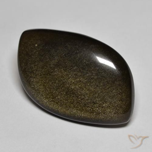Ossidiana Nero con riflessi dorati naturale da 17.74 ct, Taglio a fantasia, Opaco