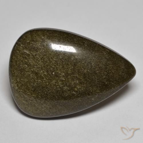 20.02ct Naturale Nero con riflessi dorati Ossidiana, Forma a pera, Opaco