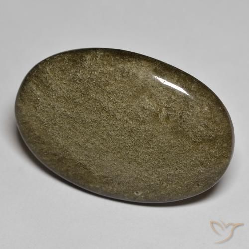 Ossidiana Nero con riflessi dorati naturale da 30.83 ct, Ovale, Opaco