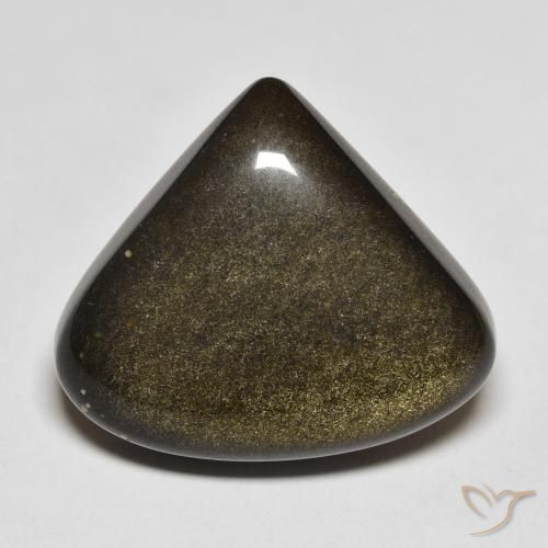 18.52ct Naturale Nero con riflessi dorati Ossidiana, Forma a pera, Opaco