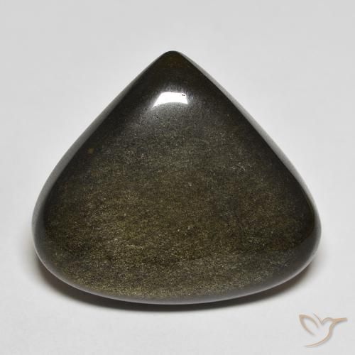 19.38ct Naturale Nero con riflessi dorati Ossidiana, Forma a pera, Opaco