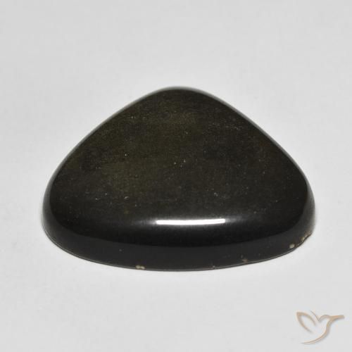 Ossidiana Nero con riflessi dorati naturale da 19.38 ct, Forma a pera, Opaco